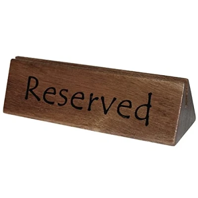 Image of Wooden Reserved Sign/Menu Holder Gripper Cafe Restaurant Tableware 10pc