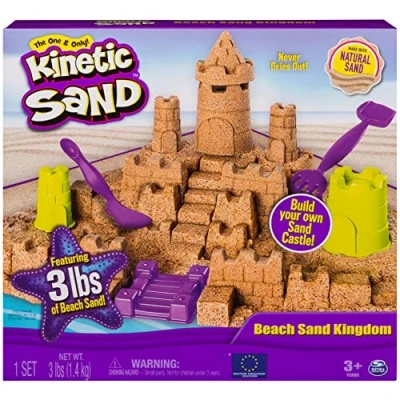 Image of Kinetic Sand Beach Kingdom Playset with 3lbs of Sand, for Ages 3 and Up