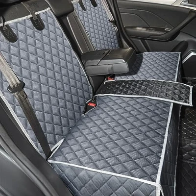 Image of ANOSOSPECIAL Grey Dog Car Seat Cover for Back Seat,Non Stick Fur,Pet Friendly and Waterproof Universal Fit Interior Protector Auto, Van, SUV Ideal Kids Pets（Large）
