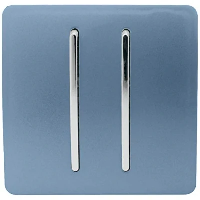 Image of Trendi 2 Gang Way 10 Amp Rocker Chrome Light Switch