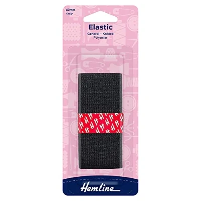 Image of General Purpose Elastic Knitted, 1mx40mm Black