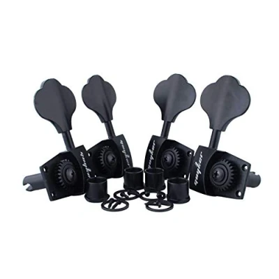 Image of Guyker Bass Tuners (2R + 2L) 1:26 Ratio Open Gear Tuning Key Pegs Machine Head Replacement for Electric Jazz Guitar or Precision Instruments Black