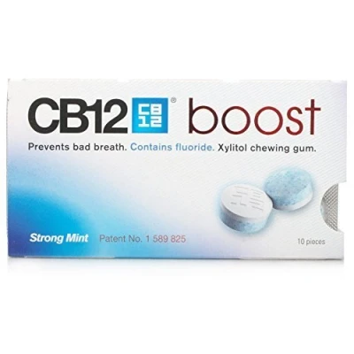 Image of CB12 Boost Sugar Free Chewing Gum Strong Mint 1 Pack of 10 pcs