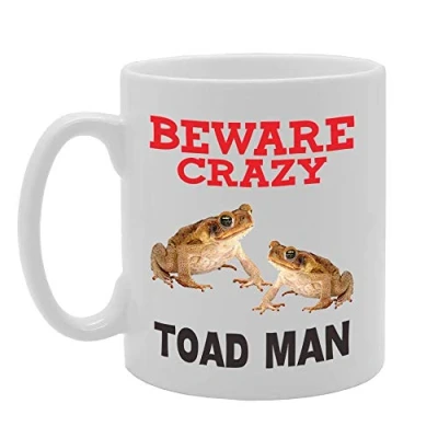 Image of Coralgraph Inc MG4416 Beware Crazy Toad Man Novelty Gift Printed Tea Coffee Ceramic Mug