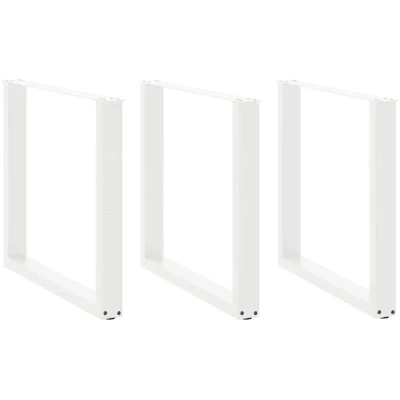 Image of vidaXL coffee table legs u shaped steel furniture supports with adjustable foot levelers 90x(72 73) cm white for living room/dining room uses