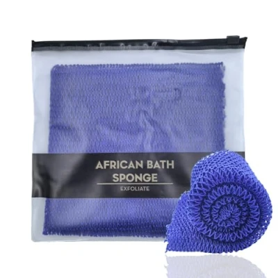 Image of XIANZANDER African Net Sponge,African Exfoliating Net,African Sponge,Deep Cleaning Scrubber Back Scrubber,African Bathing Sponge for Men and Women(Blue)