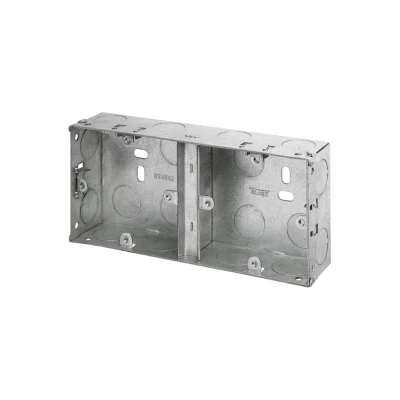 Image of Dual Accessory Back Box 35mm Deep Steel Click Scolmore