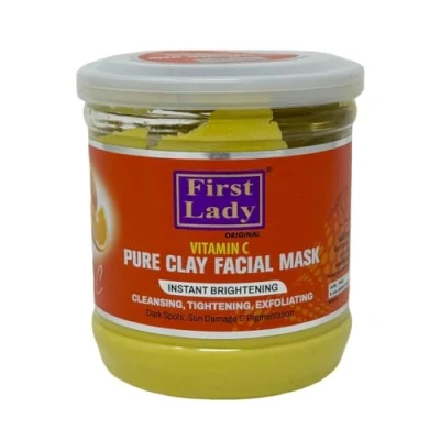Image of First Lady Vitamin C Clay Facial Mask 440g Instant Brightening, Cleansing, Tightening, Exfoliating, Dark Spots, Sun Damage &amp; Pigmentation.