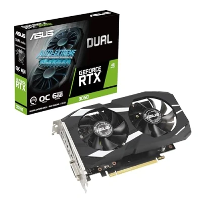 Image of ASUS GeForce RTX 3050 6G DUAL OC Gaming Graphics Card 1537MHz Boost Clock, GDDR6, PCIe Gen 4, DLSS 2, 3 x DP v1.4a, 1 HDMI 2.1 (Supports 4K)