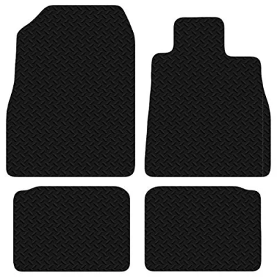 Image of Carsio Car Mats For Nissan Micra 2017+ 3mm 4pc Set Tailored Fit Rubber Floor Mat Complete Accessory Black Custom Fitted Anti Slip Backing, Heavy Duty &amp; Waterproof
