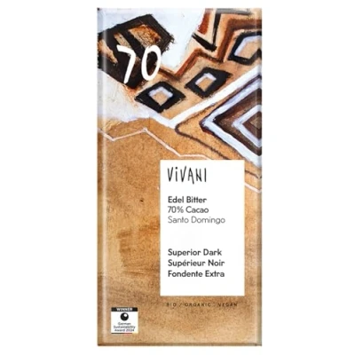 Image of Vivani Organic Ecuador Cocoa Dark Chocolate 100 g (Pack of 5)