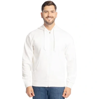 Image of Fruit of the Loom Men&#039;s Eversoft Fleece Sweatshirts &amp; Hoodies, Full Zip White, Medium