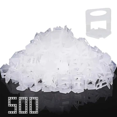 Image of Tile Leveling System, 3mm Spacer Clips (500Pcs) DIY Tiles Leveler Spacers for Ceramic and Stone Installation, Floor Wall System