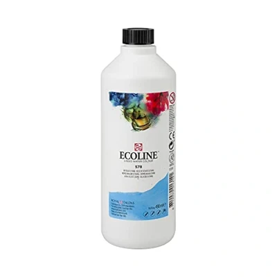 Image of Royal Talens Ecoline Liquid Watercolor, 490ml Bottle, Sky Blue Cyan (11725780)