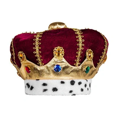 Image of Boland 36103 Children&#039;s Majesty Hat, Multicoloured, Crown for Children, King, Duke, Plush Carnival, Theme Party, Halloween