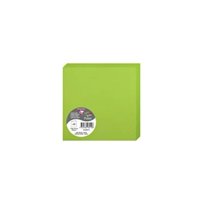 Image of Clairefontaine Ref 2821C Pollen Folded Card (Pack of 25 Sheets) 135 x 135mm Sized, 210gsm Card, Inkjet &amp; Laser Printer Compatible, Acid Free Intensive Green