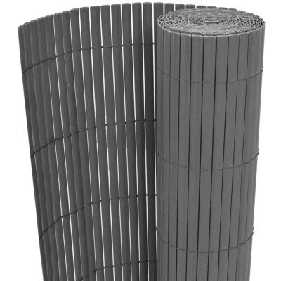 Image of vidaXL Double Sided Garden Fence PVC 90x300 cm Grey