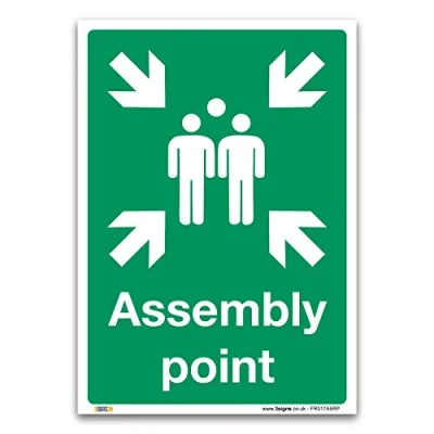 Image of Assembly point Sign A5 1mm Rigid Plastic Fire Action Safety