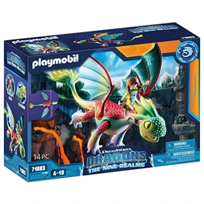 Image of Playmobil 71083 How to Train your Dragon: Nine Realms Feathers and Alex, Dragon Toy with movable wings TV characters, Fun Imaginative Role Play, Playset Suitable for Children Ages 4+