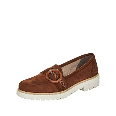Image of Rieker Women&#039;s 54864 Loafer, Braun, 4 UK