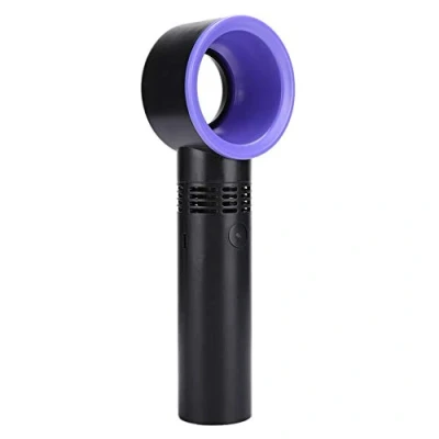 Image of ABS Portable Lightweight Mini USB Rechargeable Three Adjustment Speeds Bladeless Handheld Fan Handy Cooler for Home Outdoor Children and Office Workers(Black)