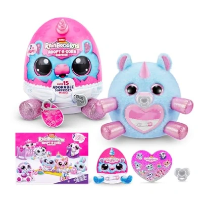 Image of Adopt A Corn Surprise Hippo (Coop) by ZURU, 15+ Surprises, Collectible Plush, Baby, Eggs for Girls &amp; Children Ages 3+ (Hippo)