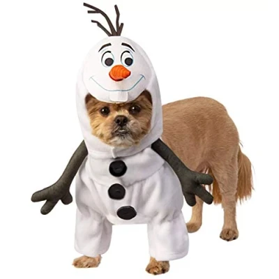 Image of Rubie&#039;s unisex adult Disney: Frozen 2 Olaf Pet Costume Party Goods, White, M Neck 14.5 Girth 20 Back 15 US