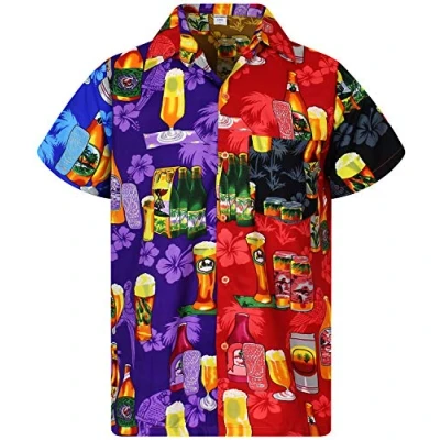 Image of V.H.O. Funky Hawaiian Shirt, Shortsleeve, Beerbottle, Mondy, Multicoloured, XXL
