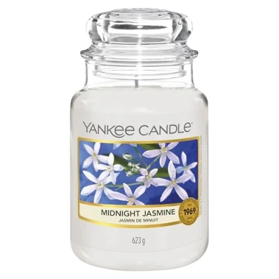 Image of Yankee Candle Scented Midnight Jasmine Large Jar Long Burning Candles: up to 150 Hours Perfect Gifts for Women