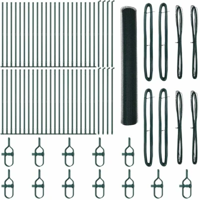 Image of vidaXL Hexagon Fence Green 1,2x100 m Steel
