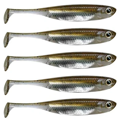 Image of QualyQualy Soft Plastic Lures Paddle Tail Swimbaits Minnow Shad Bait Dropshot Lure Pike Fishing Perch Trout Bass 10cm 5Pcs