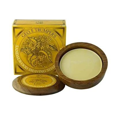 Image of Geo F Trumper Wooden Shave Bowl Sandalwood (Normal Skin)