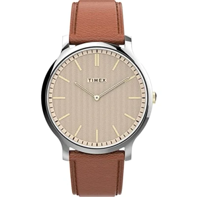 Image of Timex Mens Analogue Quartz Watch with Leather Strap TW2V28200
