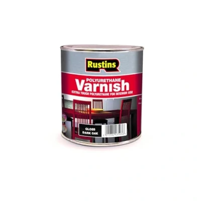 Image of RUSTINS POGD500 Polyurethane Varnish, Dark Oak Gloss, 500ml