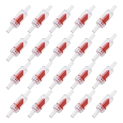 Image of OTOTEC 20PCS One Way Non Return Check Valve Aquarium Air Pump Accessories for Fish Tank Fishing Tackle Shop Line Tube Tubing Hose Pipe Fitting 4mm Red Plastic