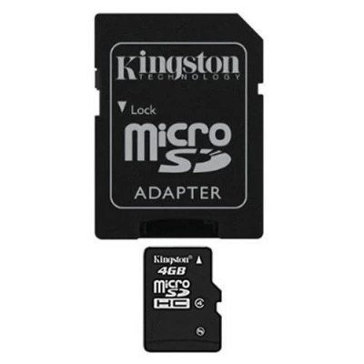Image of New Kingston Micro SD 4GB Memory Card with Adapter