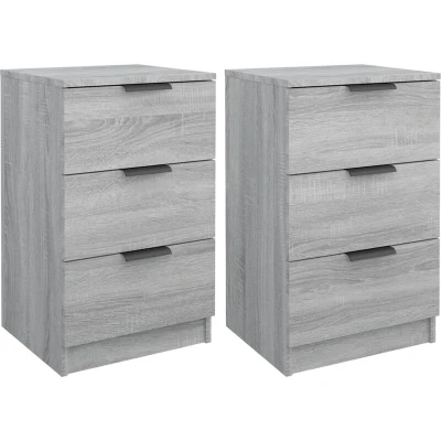 Image of vidaXL Bedside Cabinets 2 pcs Grey Sonoma 40x36x65 cm