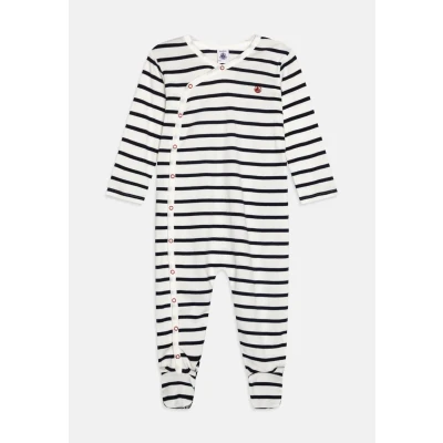Image of Petit Bateau BABY DORS BIEN Unisex Sleep suit for kids, Size: 3m, Marshmallow/smoking