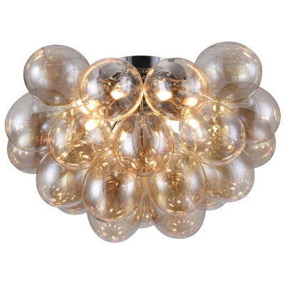 Image of Balbo Semi Flush Ceiling Lamp Nickel, 8 Light, G9
