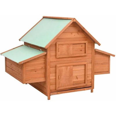 Image of vidaXL Solid Firwood Chicken Coop Pet Supplies Outdoor Garden Terrance Backyard Wooden Cage House Hutch Hen Small Animal Habitat
