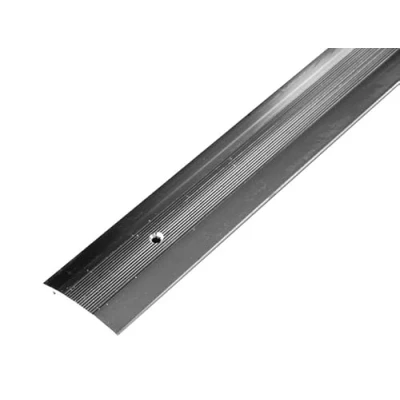 Image of Carpet Door Bar Threshold Cover Strip Transition Trim For Laminate Underlay Flooring or Doorway Aluminum Plate Adjustable to Silver