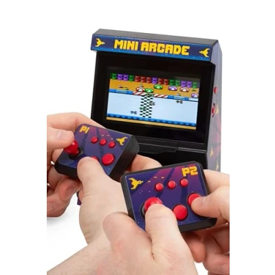 Image of Mini Arcade Machine, handheld console, Plug and Play TV Games, 2 Player, 300 In Built 8 Bit Retro 4.3 Full Colour Screen, x Wireless Joysticks, for Men Women Thumbs Up!
