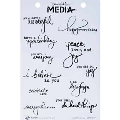 Image of Ranger 265239 Dina Wakley Media Cling Stamps 6 inch x 9 Just What To Say
