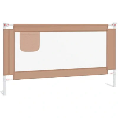 Image of vidaXL Toddler Safety Bed Rail Taupe 150x25 cm Fabric