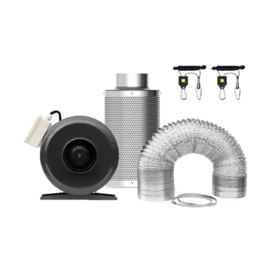 Image of Sunstream 4 Inch 300 CFM Inline Fan Carbon Filter and 25 Feet 7.6M Ducting Combo All In One Ventilation Kit for Grow Tent