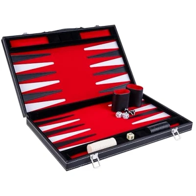 Image of Engelhart 250519 18 inch quilted backgammon red black white