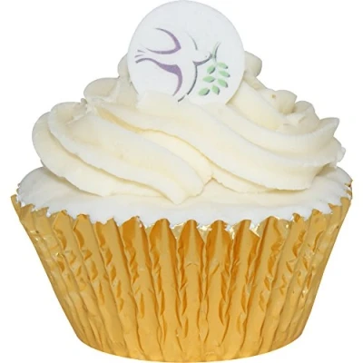 Image of Pack of 24 Round 25mm First Communion Pre Cut Edible Dove wafers Great for 1st holy Cake Decorations 201 746