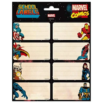 Image of Grupo Erik Marvel The Avengers Stickers Sticky Labels Food Self Adhesive Gift Tag School