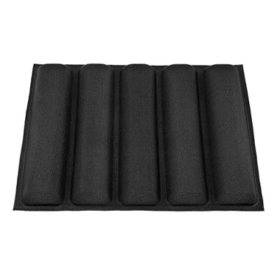 Image of Cusco Silicone Baguette Baking Tray Mold, French Bread Pan, Non Stick Loaf Bake Mold Perforated Pan Forms, 5 Molds, 45 x 33.5cm