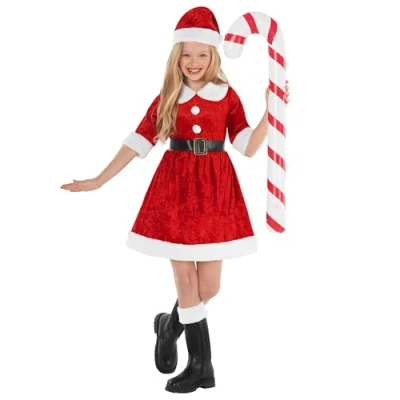 Image of Morph Girls Santa Costume, Mrs Claus Costume Kids, Outfit Girls, Miss Kid 10 12 Years